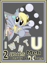 Size: 620x828 | Tagged: safe, artist:troxist, derpy hooves, pegasus, pony, female, mare, poster