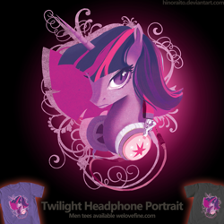 Size: 1299x1299 | Tagged: safe, artist:hinoraito, derpibooru import, twilight sparkle, clothes, merchandise, official, solo, t-shirt, welovefine