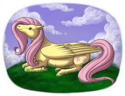 Size: 1129x871 | Tagged: safe, artist:inkshadow, fluttershy, pegasus, pony, female, mare, pink mane, realistic, yellow coat