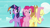 Size: 1920x1080 | Tagged: safe, derpibooru import, screencap, applejack, fluttershy, pinkie pie, rainbow dash, rarity, twilight sparkle, twilight sparkle (alicorn), alicorn, earth pony, pegasus, pony, unicorn, fame and misfortune, spoiler:s07, mane six, one eye closed, singing, wink