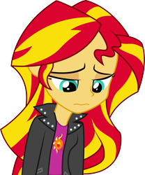 Size: 4148x4979 | Tagged: dead source, safe, artist:owlisun, sunset shimmer, equestria girls, rainbow rocks, absurd resolution, sad, simple background, solo, sunsad shimmer, transparent background, vector