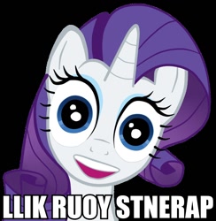 Size: 936x960 | Tagged: safe, rarity, pony, unicorn, eyes, image macro, nightmare fuel, overly attached girlfriend