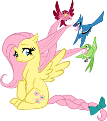 Size: 800x906 | Tagged: safe, artist:gabapple, fluttershy, bird, pegasus, pony, female, simple background, transparent background