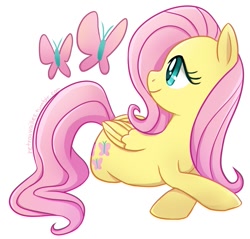 Size: 653x624 | Tagged: safe, artist:tsurime, fluttershy, butterfly, pegasus, pony, female, mare, solo