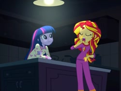 Size: 1075x807 | Tagged: safe, screencap, sunset shimmer, twilight sparkle, twilight sparkle (alicorn), alicorn, equestria girls, rainbow rocks, yawn