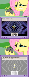 Size: 563x1504 | Tagged: safe, fluttershy, pegasus, pony, controller, exploitable meme, female, gamershy, hoof hold, lip bite, mare, meme, mother 3, pink mane, teary eyes, teeth, this will end in tears, tv meme, yellow coat