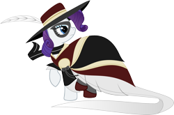 Size: 1915x1264 | Tagged: safe, artist:crimsonlynx97, rarity, pony, unicorn, clothes, dress, hat, mask, simple background, solo, transparent background, vector