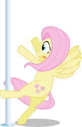 Size: 6000x9241 | Tagged: safe, artist:mandydax, fluttershy, pegasus, pony, absurd resolution, pole dancing, simple background, solo, transparent background, vector