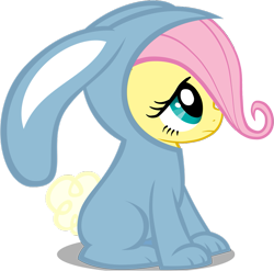 Size: 883x874 | Tagged: safe, fluttershy, pegasus, pony, bunny costume, bunnyshy, clothes, filly