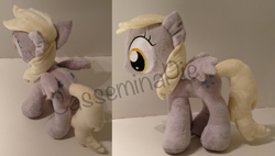 Size: 2557x1452 | Tagged: safe, artist:casseminapie, derpy hooves, pegasus, pony, female, irl, mare, photo, plushie, solo