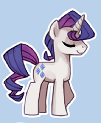 Size: 397x486 | Tagged: safe, artist:emlan, elusive, rarity, pony, unicorn, rule 63, simple background, solo