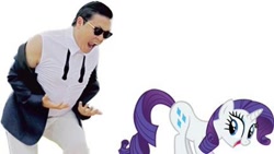 Size: 700x395 | Tagged: safe, rarity, pony, unicorn, gangnam style, plot, psy, screaming