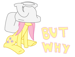 Size: 680x517 | Tagged: artist needed, safe, fluttershy, pegasus, pony, but why, headbucket, solo, toilet, wat