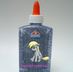 Size: 500x495 | Tagged: source needed, safe, derpy hooves, pegasus, pony, crying, female, glue, glue bottle, implied death, mare