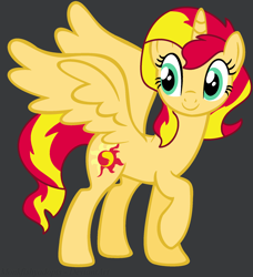 Size: 1799x1976 | Tagged: safe, artist:monkfishyadopts, sunset shimmer, alicorn, pony, alicornified, ms paint, race swap, shimmercorn, smiling, solo