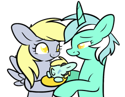 Size: 900x700 | Tagged: safe, artist:selective-yellow, derpy hooves, lyra heartstrings, oc, pegasus, pony, female, lesbian, lyraderp, magical lesbian spawn, mare, offspring, parent:derpy hooves, parent:lyra heartstrings, parents:lyraderp, shipping