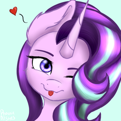 Size: 700x700 | Tagged: safe, artist:phoenixnyshes, starlight glimmer, pony, unicorn, female, mare, solo, tongue out