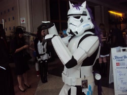 Size: 2592x1944 | Tagged: artist needed, safe, artist:spartan049820, rarity, human, unicorn, cosplay, crossover, custom, ears, horn, irl, irl human, photo, star wars, stormtrooper