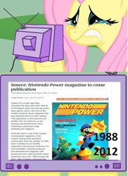 Size: 560x771 | Tagged: safe, fluttershy, pegasus, pony, exploitable meme, meme, nintendo, nintendo power, tv meme