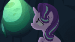 Size: 902x508 | Tagged: safe, screencap, queen chrysalis, starlight glimmer, changeling, changeling queen, pony, unicorn, to where and back again, animated, female, gif