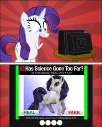 Size: 695x870 | Tagged: safe, rarity, pony, unicorn, exploitable meme, meme, tv meme, uncanny valley