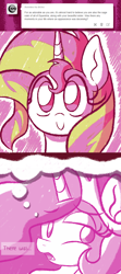 Size: 600x1354 | Tagged: safe, artist:quarium, princess celestia, sunset shimmer, alicorn, pony, animated at source, ask, ask princess moe-lestia, cewestia, cute, filly, seizure warning in description, tumblr