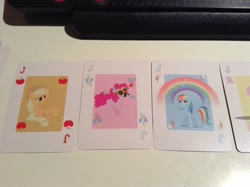 Size: 2592x1936 | Tagged: safe, derpibooru import, applejack, pinkie pie, rainbow dash, earth pony, pegasus, pony, card, custom