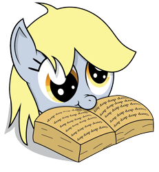 Size: 1000x1081 | Tagged: safe, artist:chubble-munch, derpy hooves, pegasus, pony, book, derp, female, mare