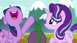 Size: 1280x720 | Tagged: safe, screencap, spike, starlight glimmer, twilight sparkle, twilight sparkle (alicorn), alicorn, dragon, pony, the crystalling, female, mare