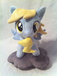 Size: 1936x2592 | Tagged: safe, artist:planetplush, derpy hooves, cloud, filly, irl, lightning, photo, plushie, solo