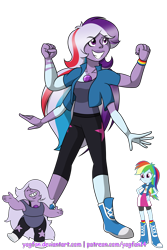 Size: 1200x1800 | Tagged: safe, artist:yogfan, derpibooru import, rainbow dash, equestria girls, amethyst (steven universe), crossover, eqg promo pose set, equestria girls-ified, fusion, simple background, steven universe, transparent background