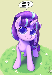 Size: 1386x2000 | Tagged: safe, artist:valcron, starlight glimmer, pony, unicorn, cute, equality, female, glimmerbetes, looking at you, mare, smiling, solo, speech bubble