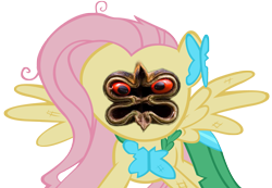 Size: 1515x1046 | Tagged: safe, fluttershy, pegasus, pony, female, mare, pink mane, wat, yellow coat