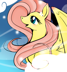 Size: 719x764 | Tagged: safe, artist:blueskybelow, fluttershy, pegasus, pony, female, mare, pink mane, solo, yellow coat