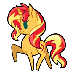 Size: 500x500 | Tagged: safe, artist:php92, sunset shimmer, pony, unicorn, raised hoof, smiling, solo, sticker