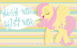 Size: 1440x900 | Tagged: safe, artist:mintystitch, fluttershy, pegasus, pony, female, mare, pink mane, solo, yellow coat