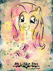 Size: 872x1163 | Tagged: safe, artist:mlp-frank, fluttershy, pegasus, pony, female, mare, poster, solo