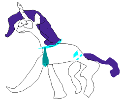 Size: 440x376 | Tagged: artist needed, safe, rarity, pony, unicorn, 1000 hours in ms paint, badly drawn ponies, female, mare, ms paint, necktie, simple background, solo, stylistic suck, white background