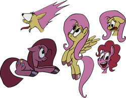 Size: 900x705 | Tagged: safe, artist:colossalstinker, fluttershy, pinkie pie, earth pony, pegasus, pony, expressions, female, mare