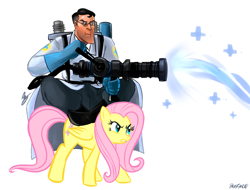 Size: 1280x972 | Tagged: safe, artist:imasquerade, artist:payface, fluttershy, pegasus, pony, medic, team fortress 2