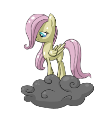 Size: 1000x1100 | Tagged: safe, artist:stridah, fluttershy, pegasus, pony, cloud, female, filly, mare