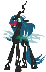 Size: 3001x4692 | Tagged: safe, artist:cloudyglow, queen chrysalis, changeling, changeling queen, to where and back again, .ai available, absurd resolution, open mouth, simple background, solo, transparent background, vector