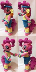 Size: 1024x2070 | Tagged: safe, artist:agatrix, pinkie pie, anthro, anthro plushie, headband, irl, leg warmers, photo, plushie, solo, workout outfit, wristband