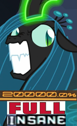 Size: 467x765 | Tagged: safe, edit, edited screencap, editor:watermelon changeling, screencap, queen chrysalis, changeling, changeling queen, to where and back again, 200% mad, cropped, expand dong, exploitable meme, faic, female, gritted teeth, magic, meme, solo