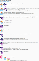 Size: 847x1341 | Tagged: safe, artist:dziadek1990, derpibooru import, fluttershy, pinkie pie, rainbow dash, twilight sparkle, oc, oc:skullfuck doombringer, bear, earth pony, pegasus, pony, conversation, description is relevant, dialogue, dungeons and dragons, emote story, emote story:ponies and d&d, emotes, reddit, rpg, slice of life, tabletop, tabletop game, text