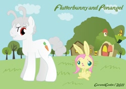 Size: 700x495 | Tagged: safe, artist:caramelcookie, angel bunny, fluttershy, rabbit, angel is a bunny bastard, bunnified, bunnyshy, hilarious in hindsight, ponified, ponified pony pets, role reversal, species swap, this will end in tears