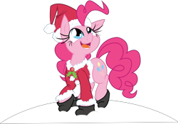 Size: 5664x3958 | Tagged: safe, artist:dualx, artist:leadhooves, pinkie pie, earth pony, pony, clothes, colored, santa costume
