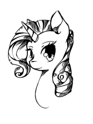 Size: 360x482 | Tagged: safe, artist:inkytophat, rarity, pony, unicorn, female, horn, mare, white coat