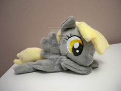 Size: 900x675 | Tagged: safe, artist:yukamina-plushies, derpy hooves, pegasus, pony, beanie (plushie), female, irl, mare, photo, plushie, solo, watermark