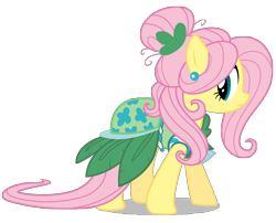 Size: 5200x4200 | Tagged: safe, artist:mihaaaa, fluttershy, pegasus, pony, green isn't your color, absurd resolution, alternate hairstyle, artifact, clothes, dress, simple background, solo, transparent background, vector